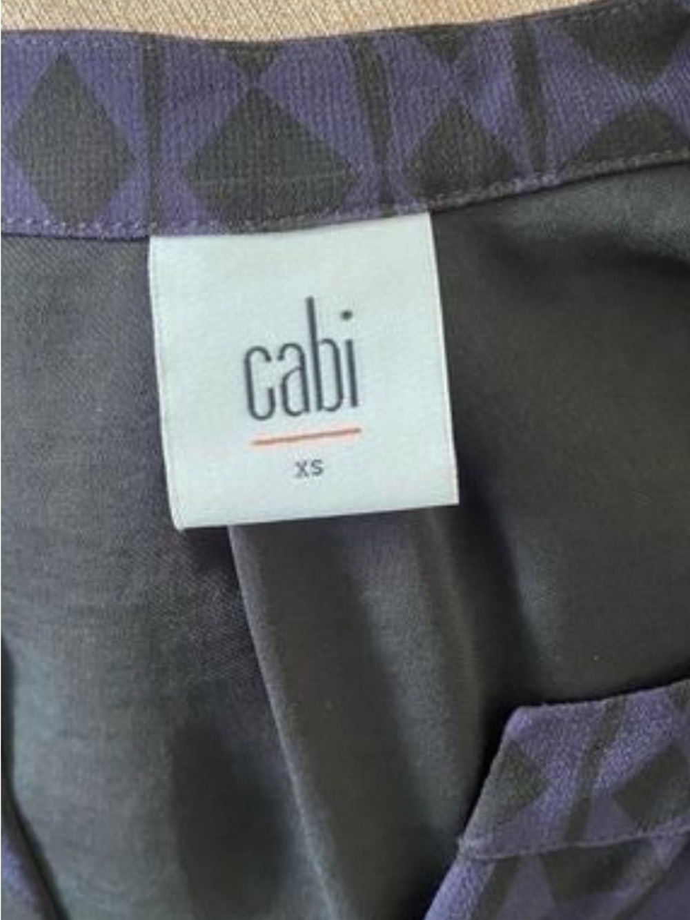 CAbi Navy Geometric V-Neck Long Sleeve Dress - Picture 6 of 7
